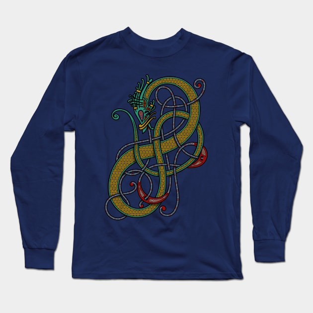 Celtic-Norse Dragon Long Sleeve T-Shirt by Art of Arklin